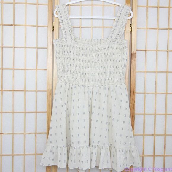 NEW Madewell Lucie Smocked Tank Mini Dress in Textural Clipdot, XL - Picture 16 of 16